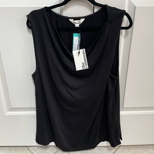 NWT The Commons Draped Black Lined Sleeveless Full Coverage Tank Layering Work
